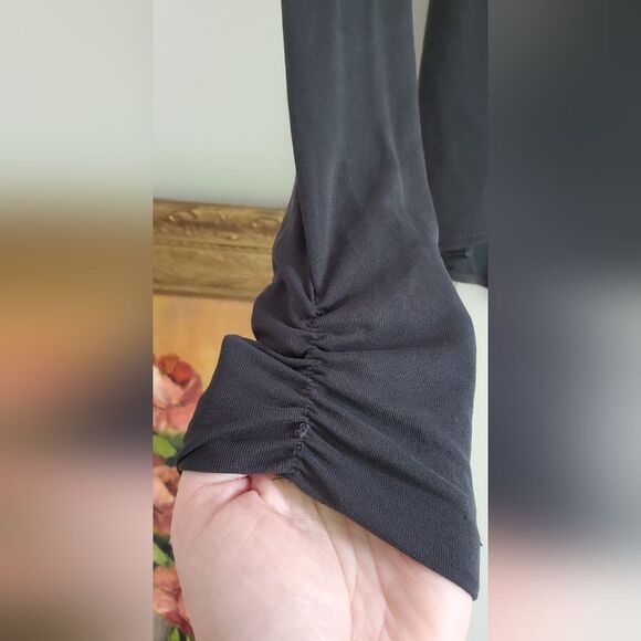 American Rag Elegant Charcoal Black Wrap Top Size Medium - Picture 7 of 9